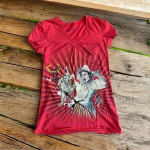 Cirque de Soleil T-shirt Womens Large Red Clowns Unique Cute Entertainment